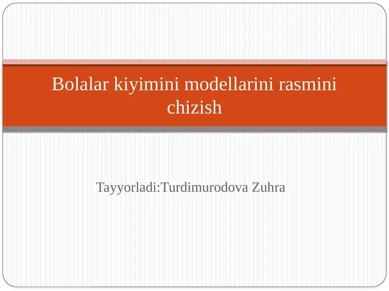 Bolalar kiyimi dizayni