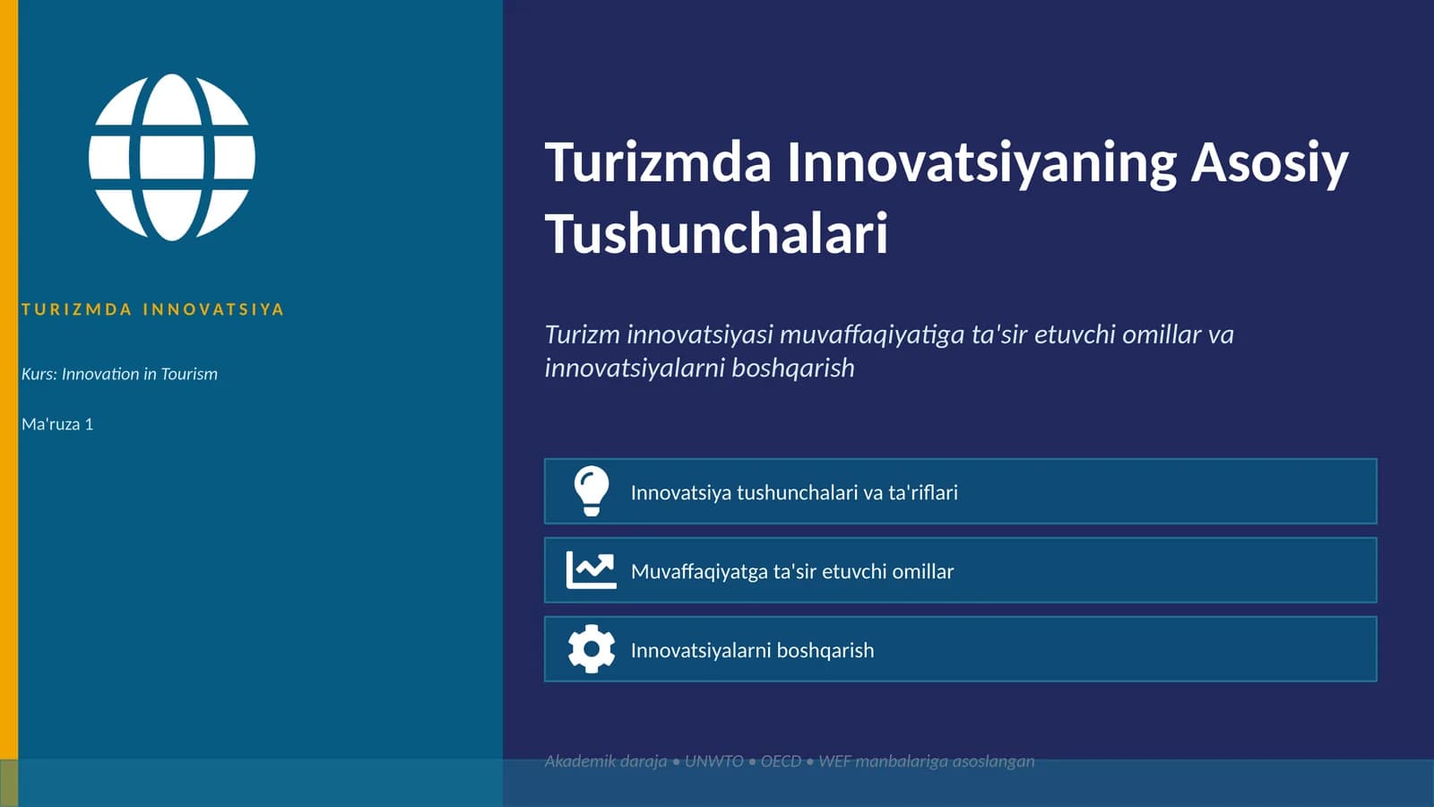 Turizmda INNOVATSIYA