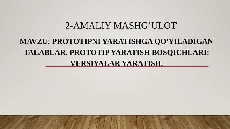 Prototip yaratish