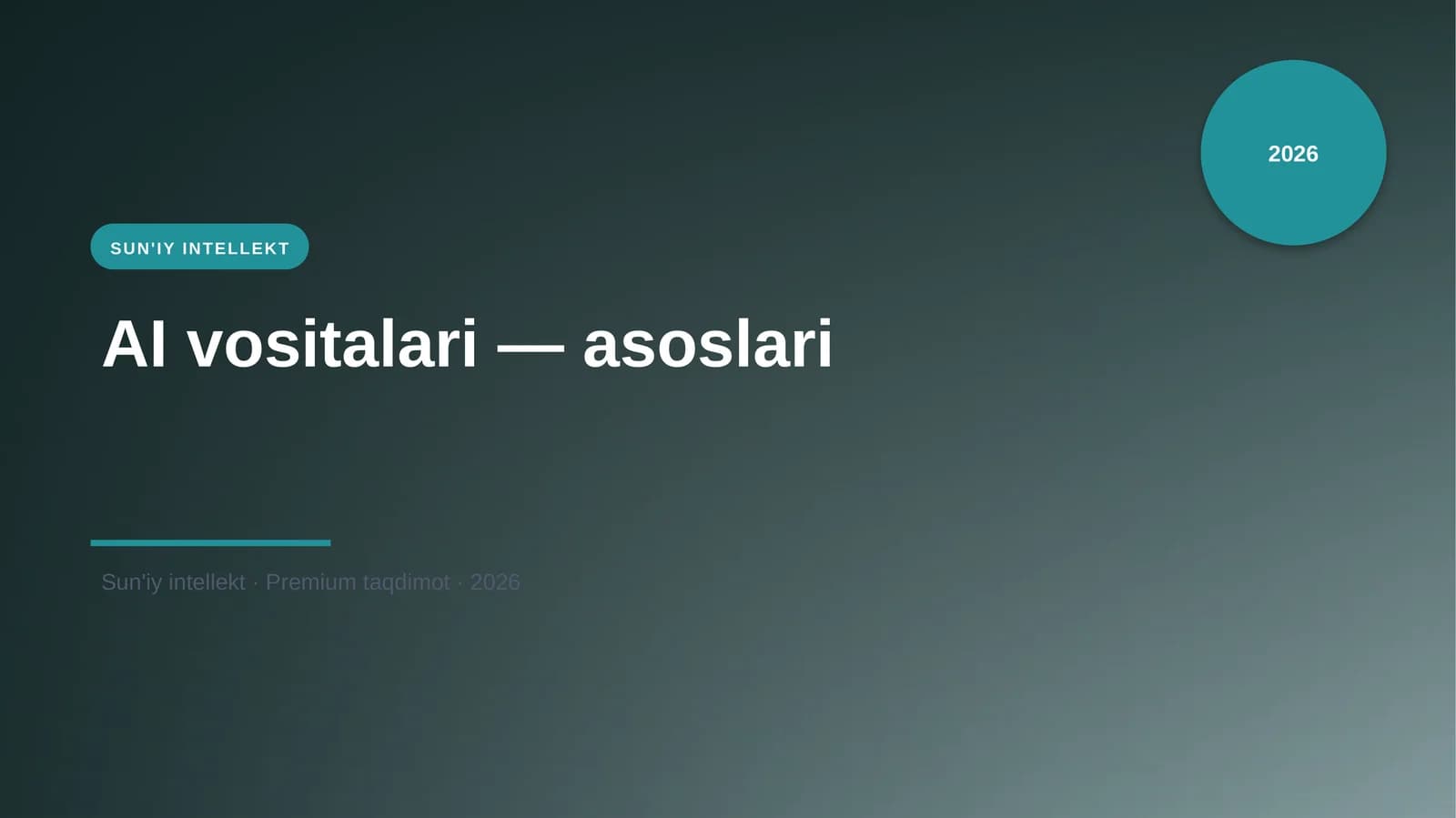 AI vositalari — asoslari