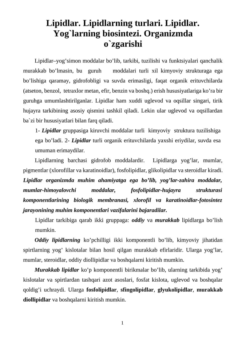 Lipidlar