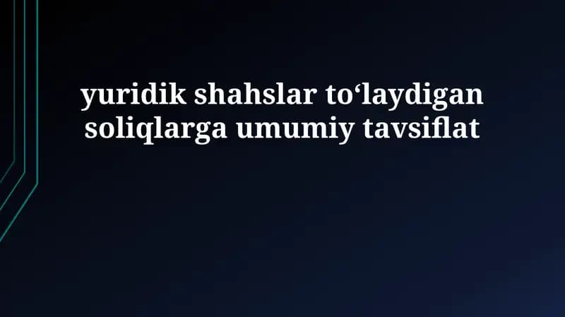 Soliq turlari