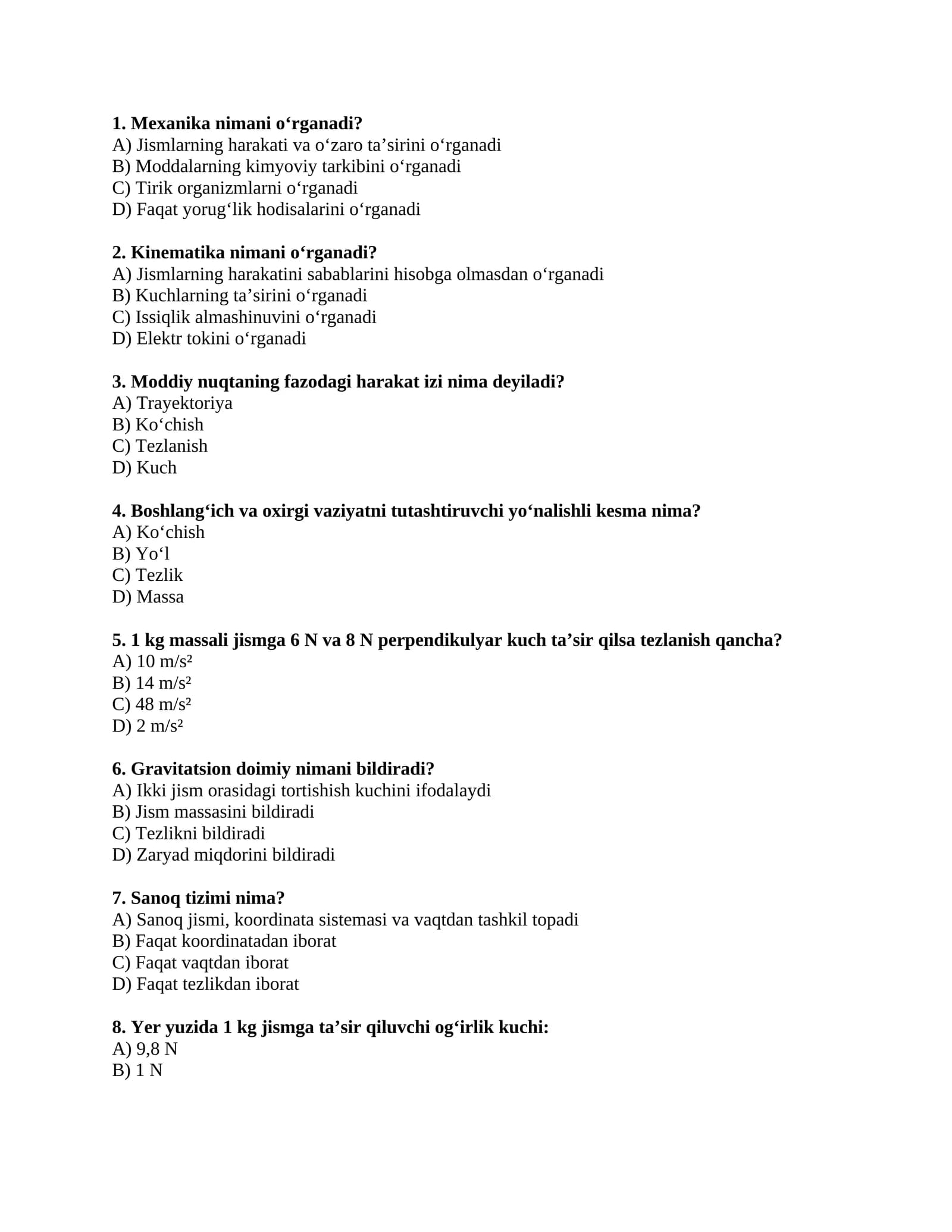 fizika test