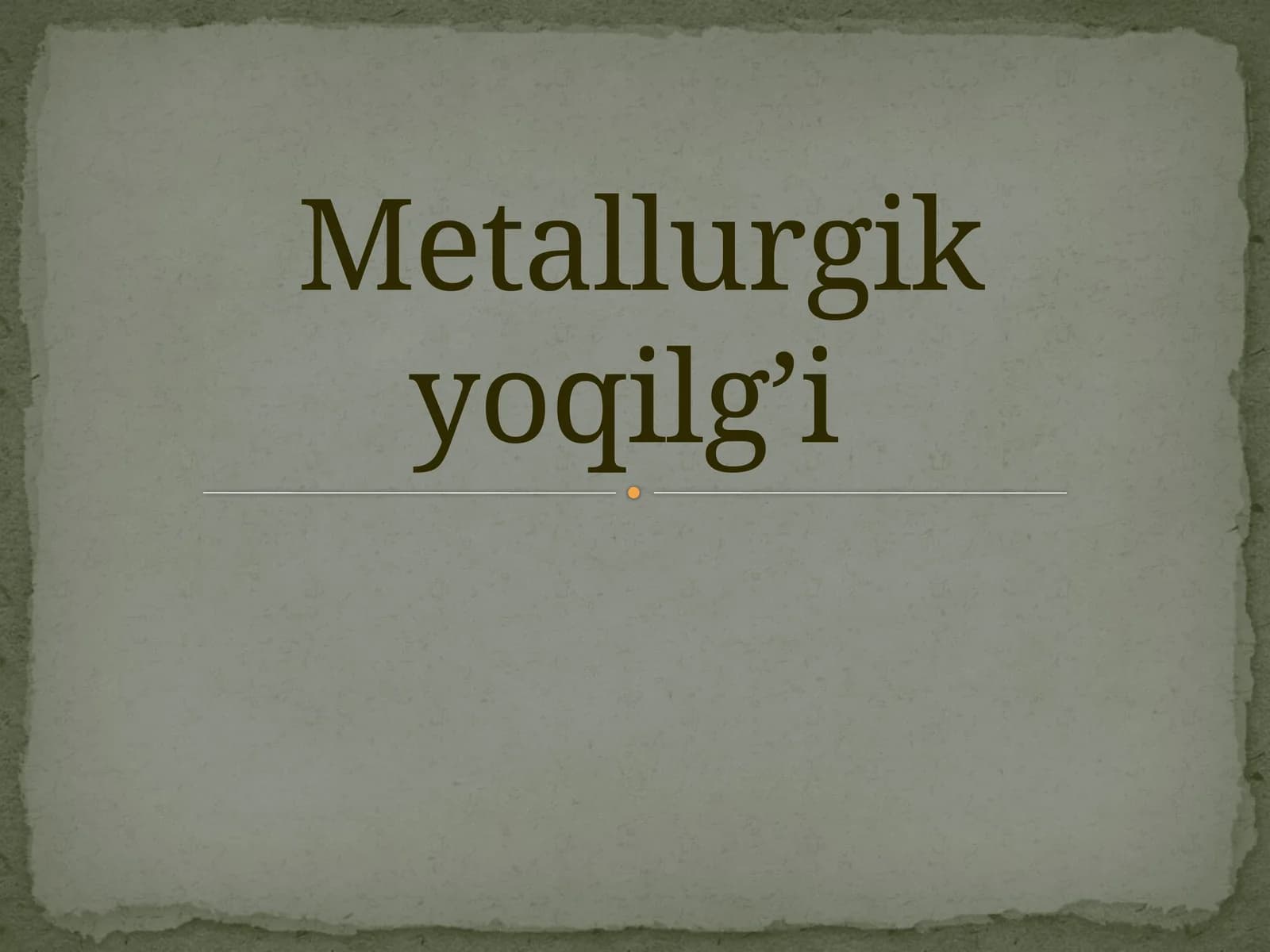 Metallurgikyoqilg’i