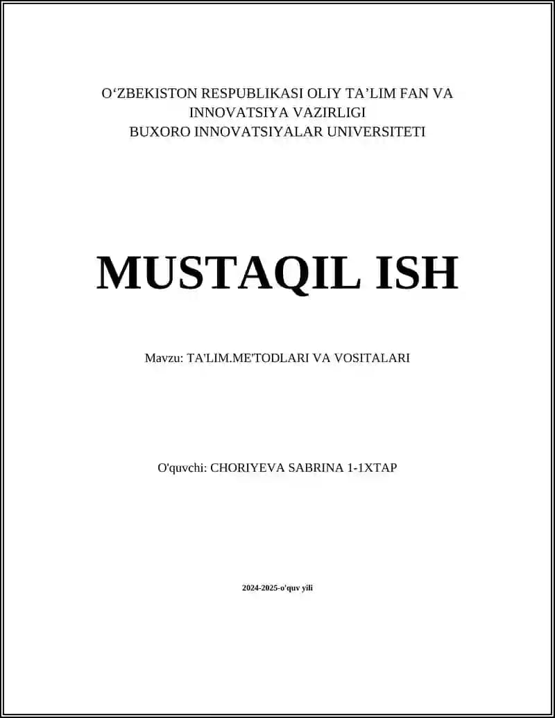 MUSTAQIL ISH