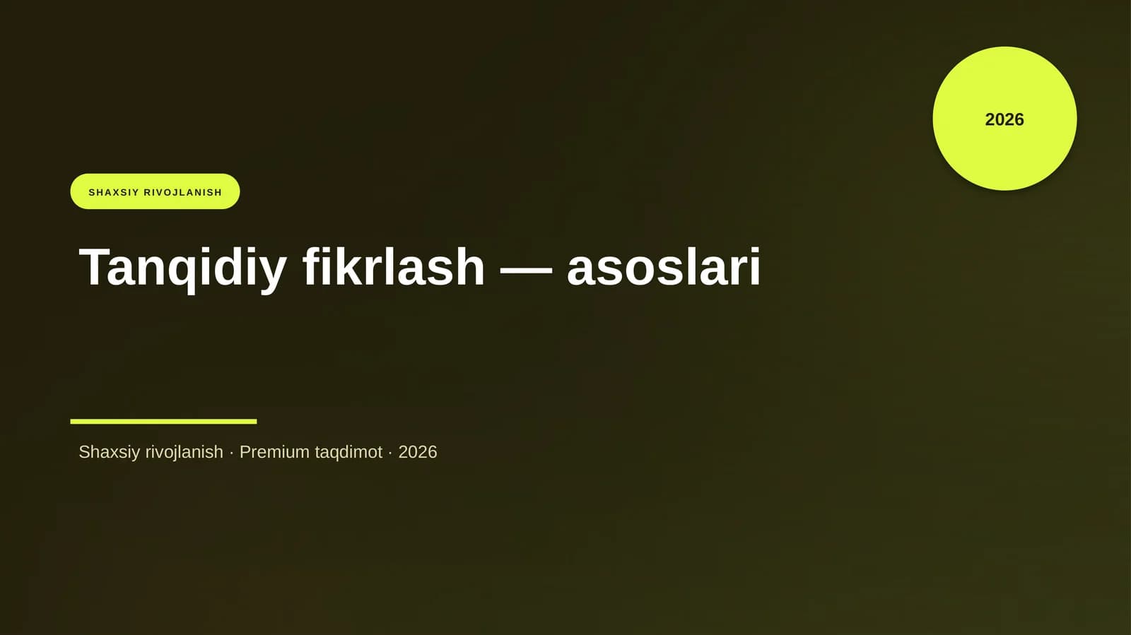 Tanqidiy fikrlash — asoslari