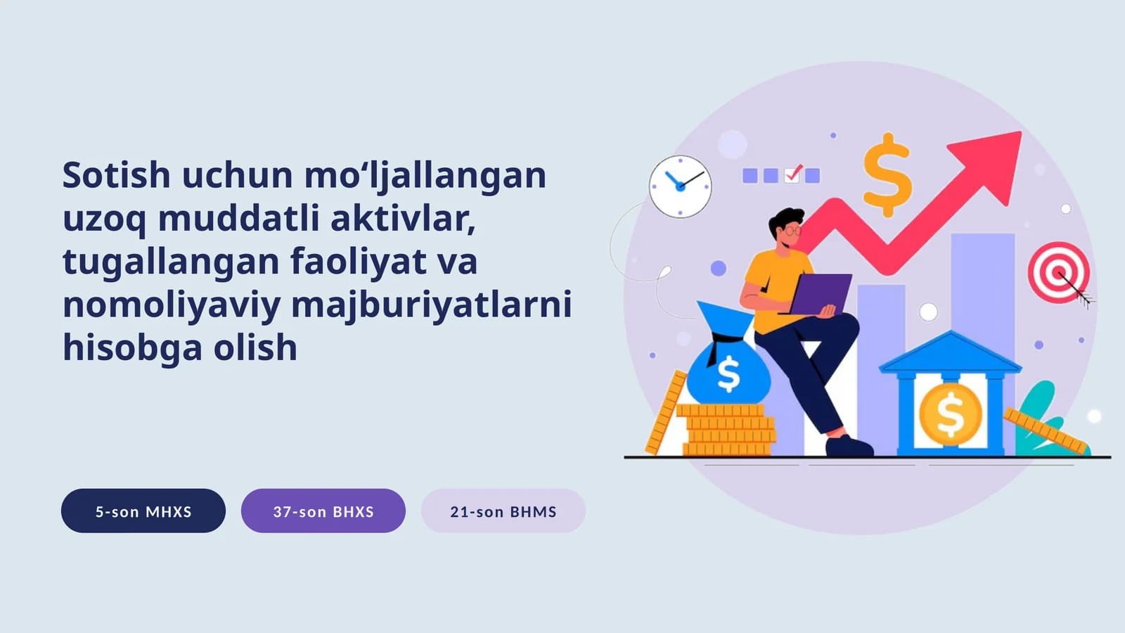 Sotish uchun mo’ljallangan uzoq muddatli aktivlar, tugallangan faoliyat va nomoliyaviy majburiyatlarni hisobga olish