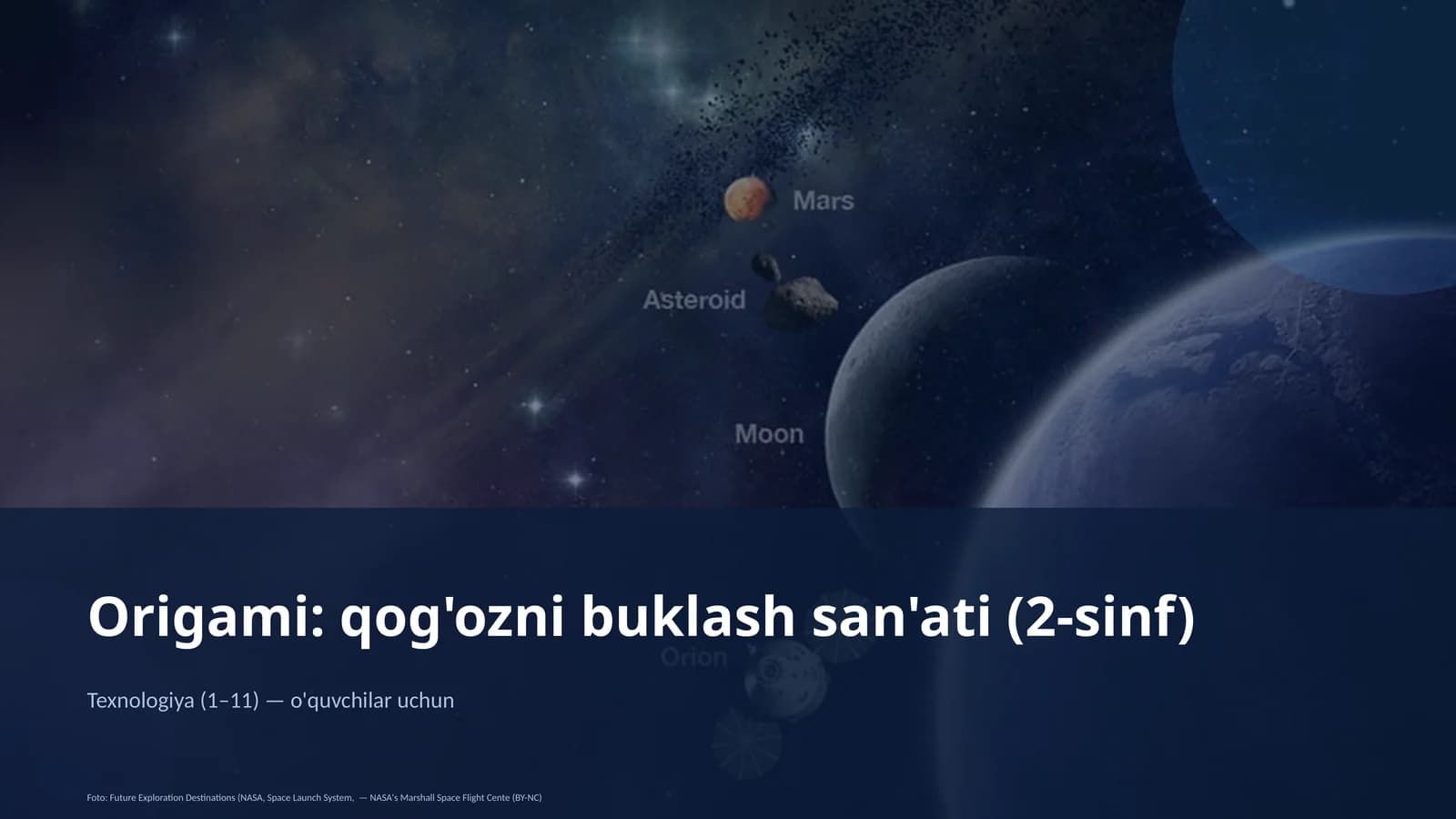Origami: qog'ozni buklash san'ati (2-sinf)
