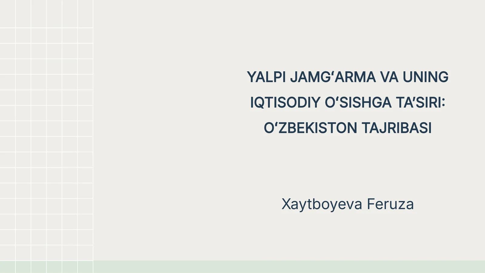 Yalpi Jamgʻarma: Asosiy Tushunchalar