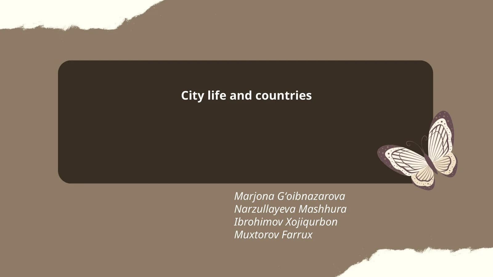 City life and countries