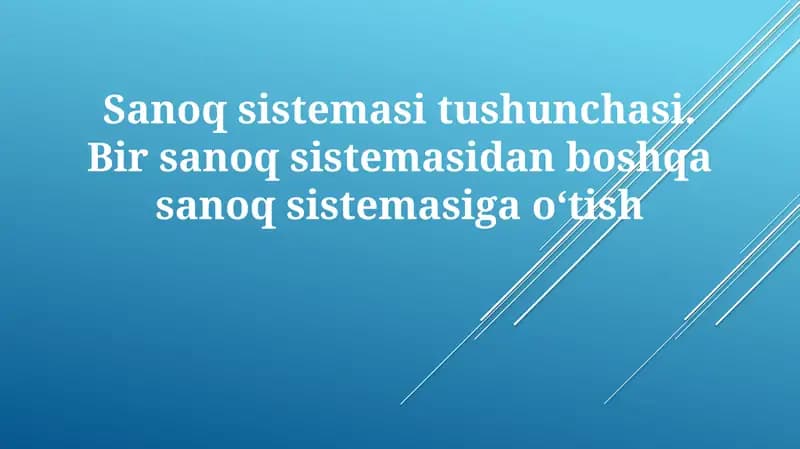 Sonlar tizimlari