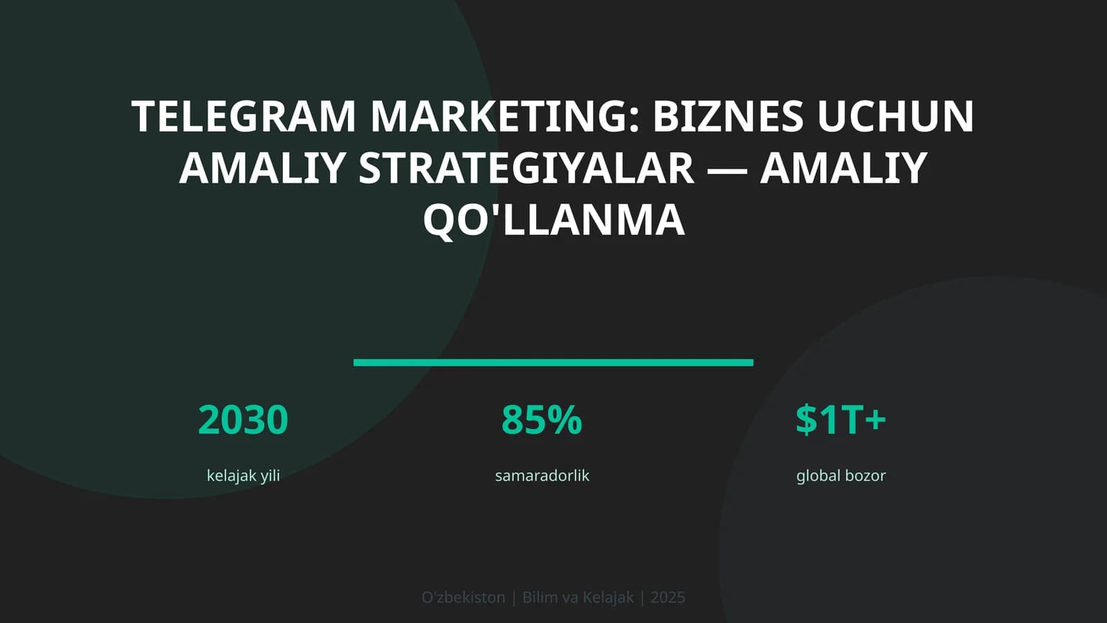 Telegram marketing: biznes uchun amaliy strategiyalar — amaliy qo'llanma