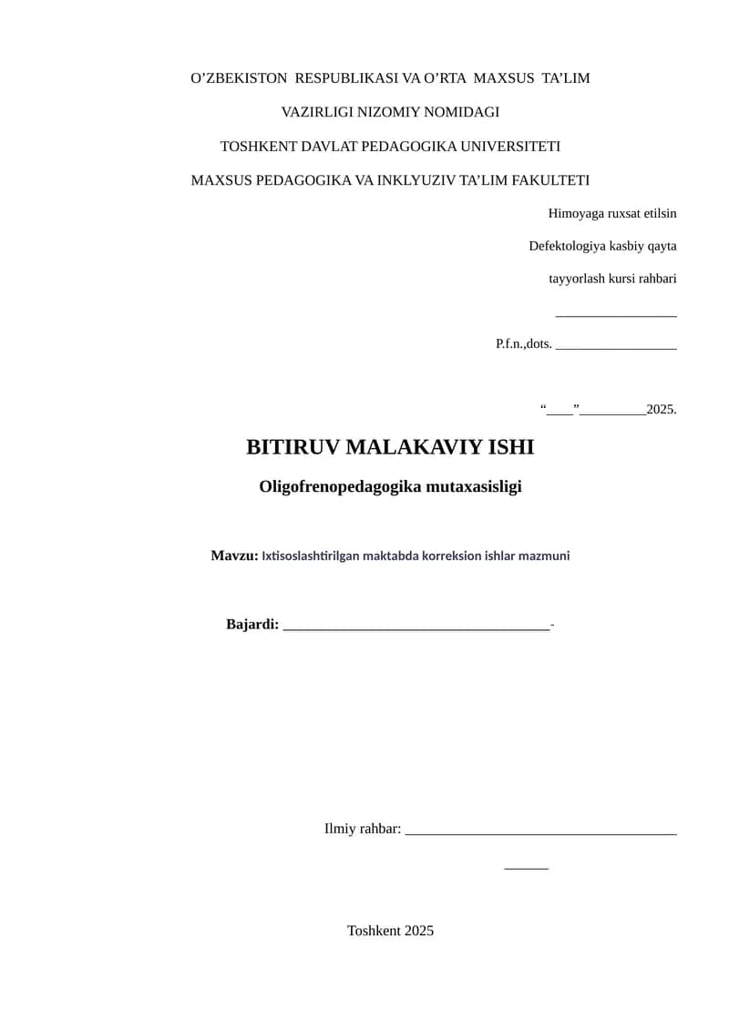Oligofrenopedagogika mutaxasisligi