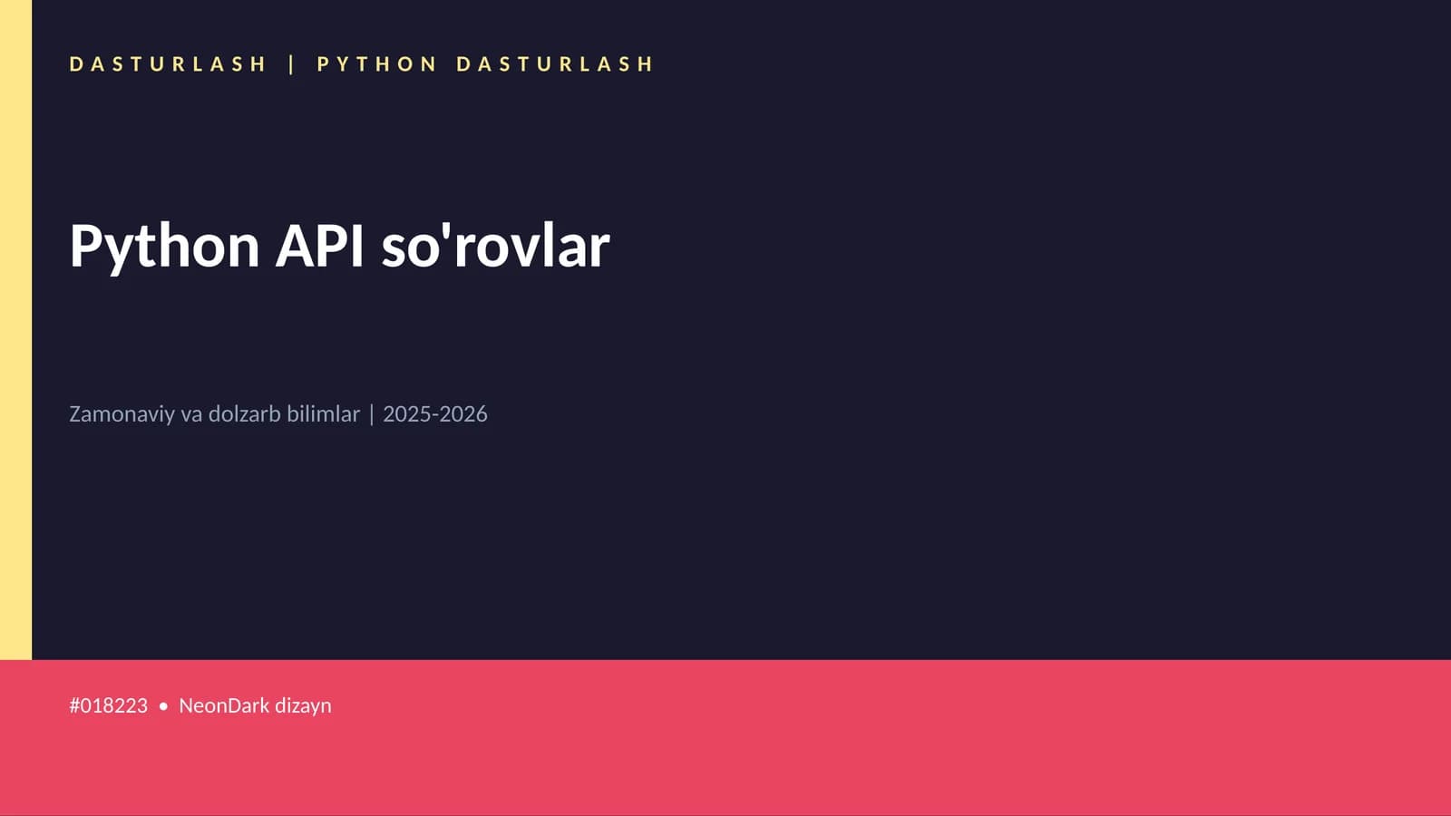 Python API so'rovlar