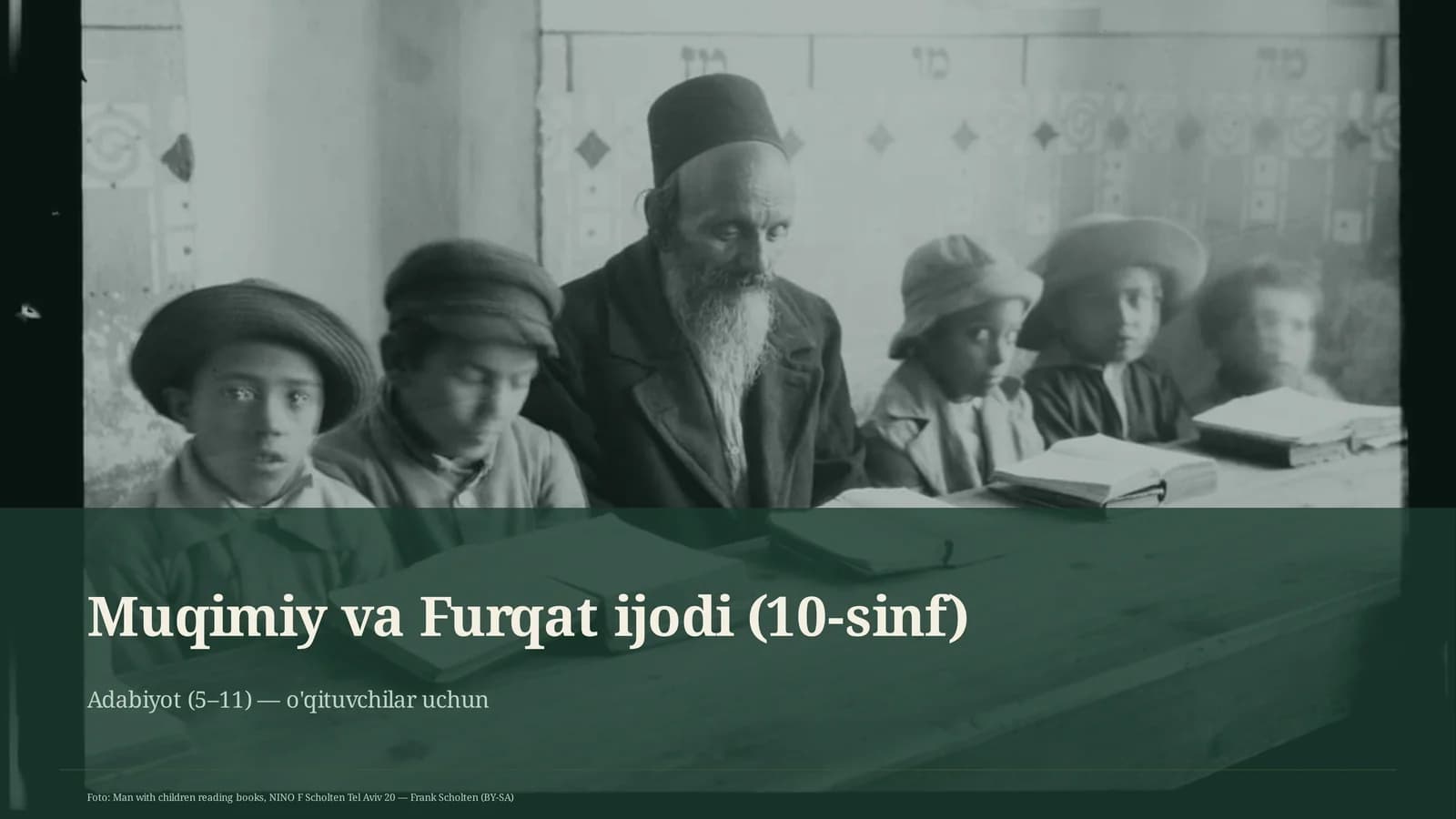 Muqimiy va Furqat ijodi (10-sinf)