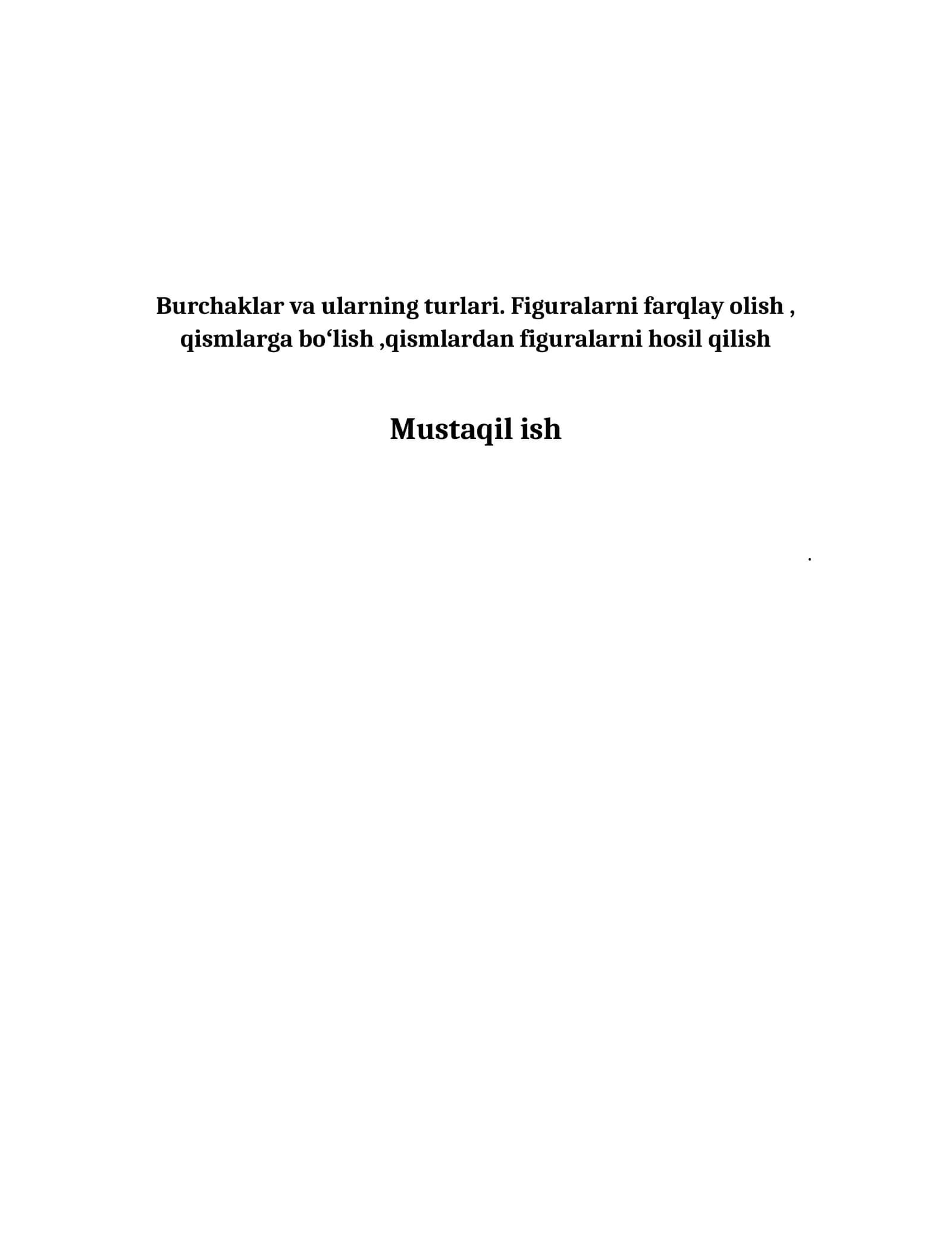 Burchaklar va ularning turlari