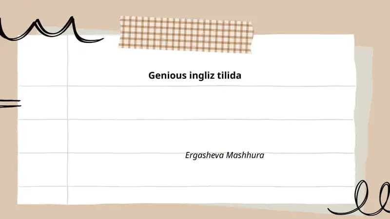 Genious Ingliz Tilida