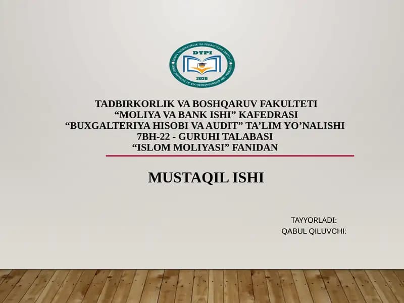 Islom moliyasi asoslari