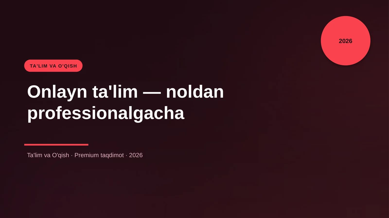 Onlayn ta'lim — noldan professionalgacha