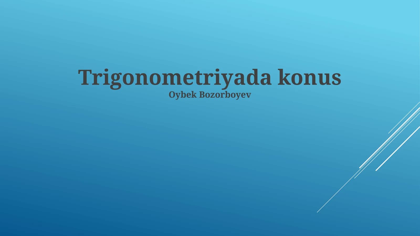 Trigonometriyada konus