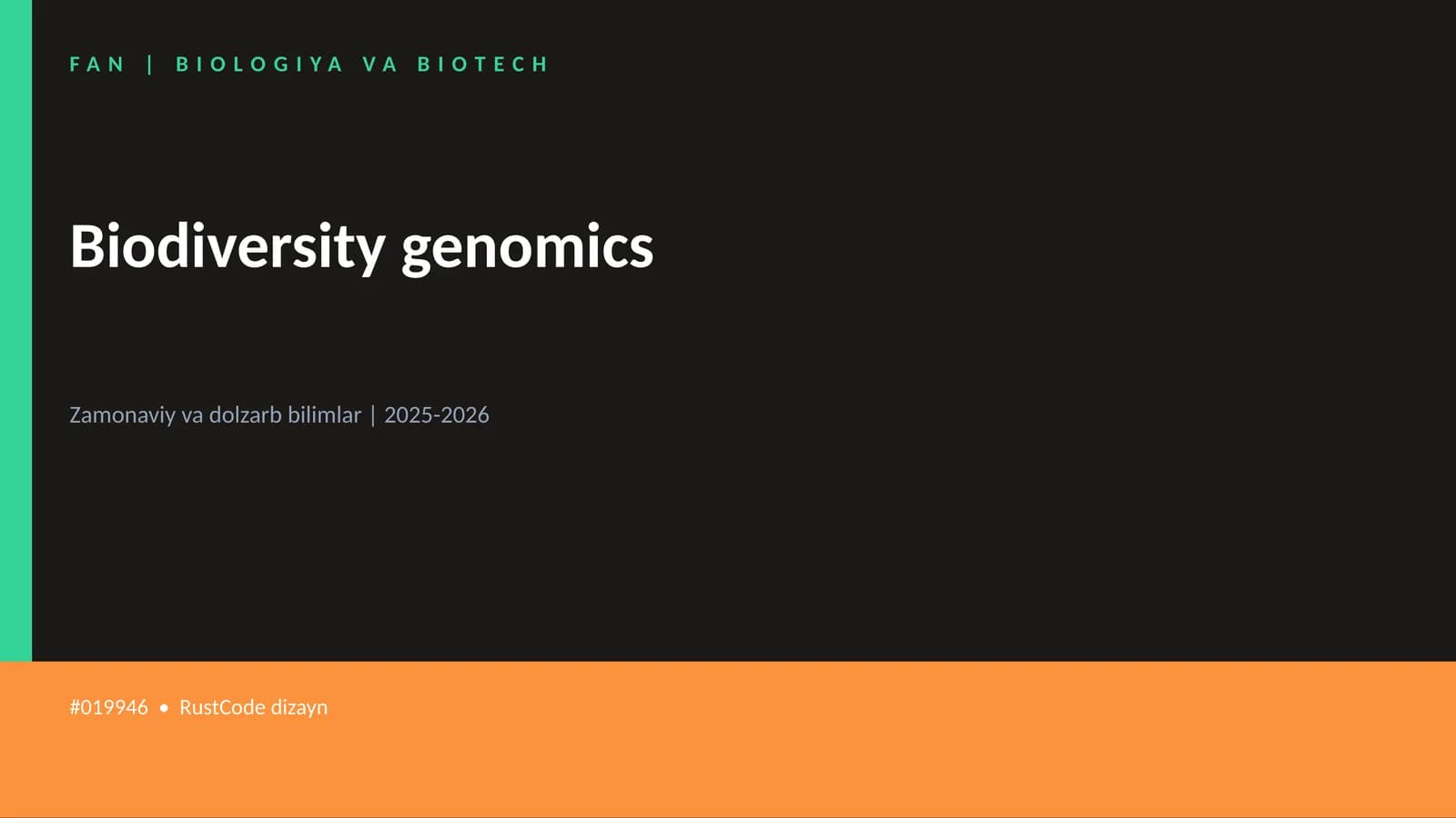 Biodiversity genomics