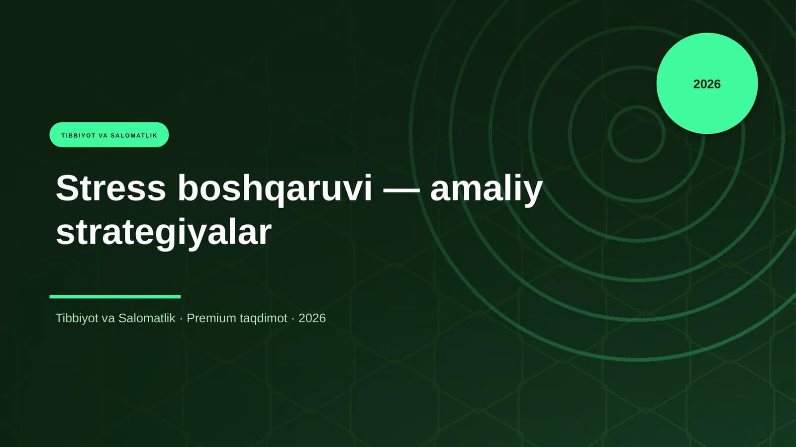 Stress boshqaruvi — amaliy strategiyalar