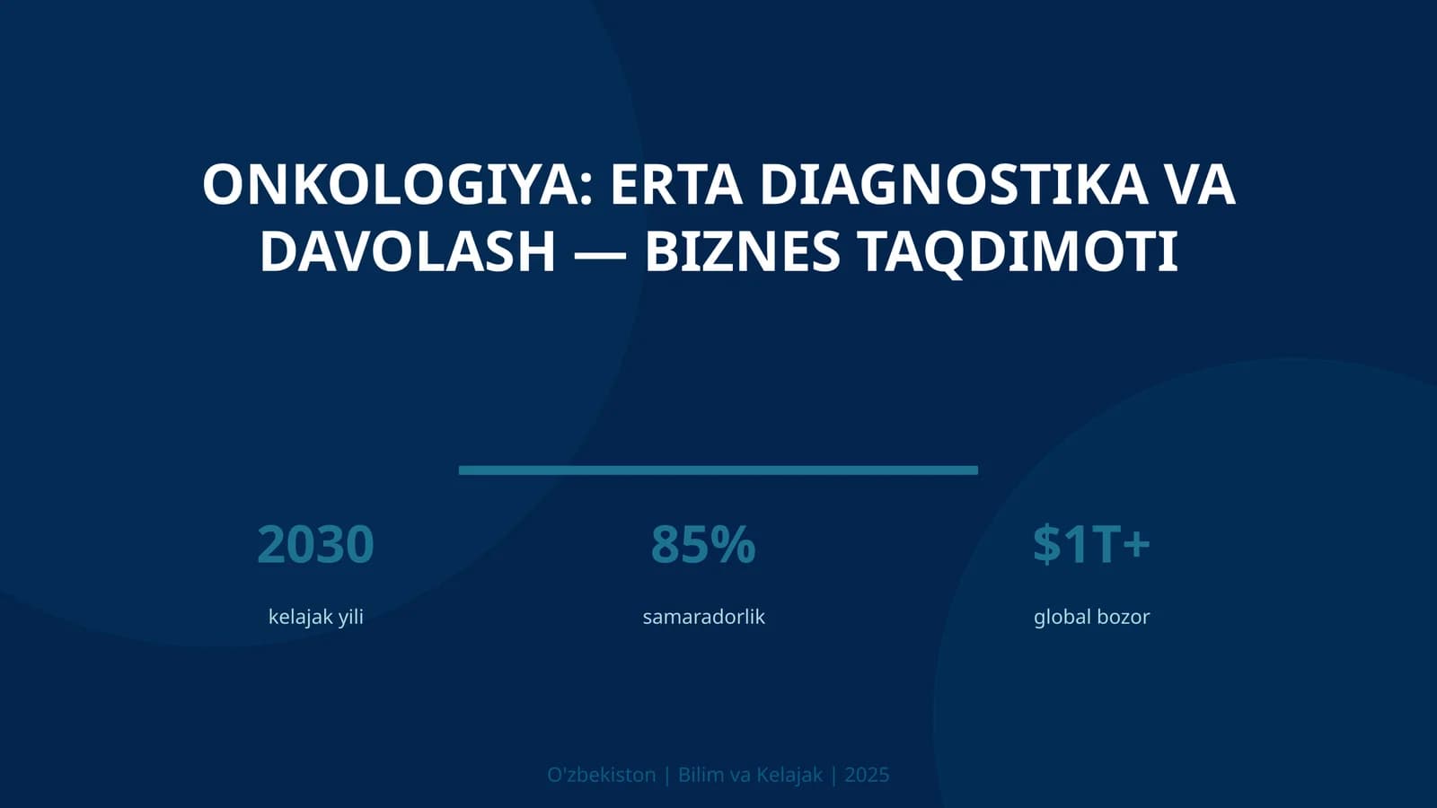 Onkologiya: erta diagnostika va davolash — biznes taqdimoti
