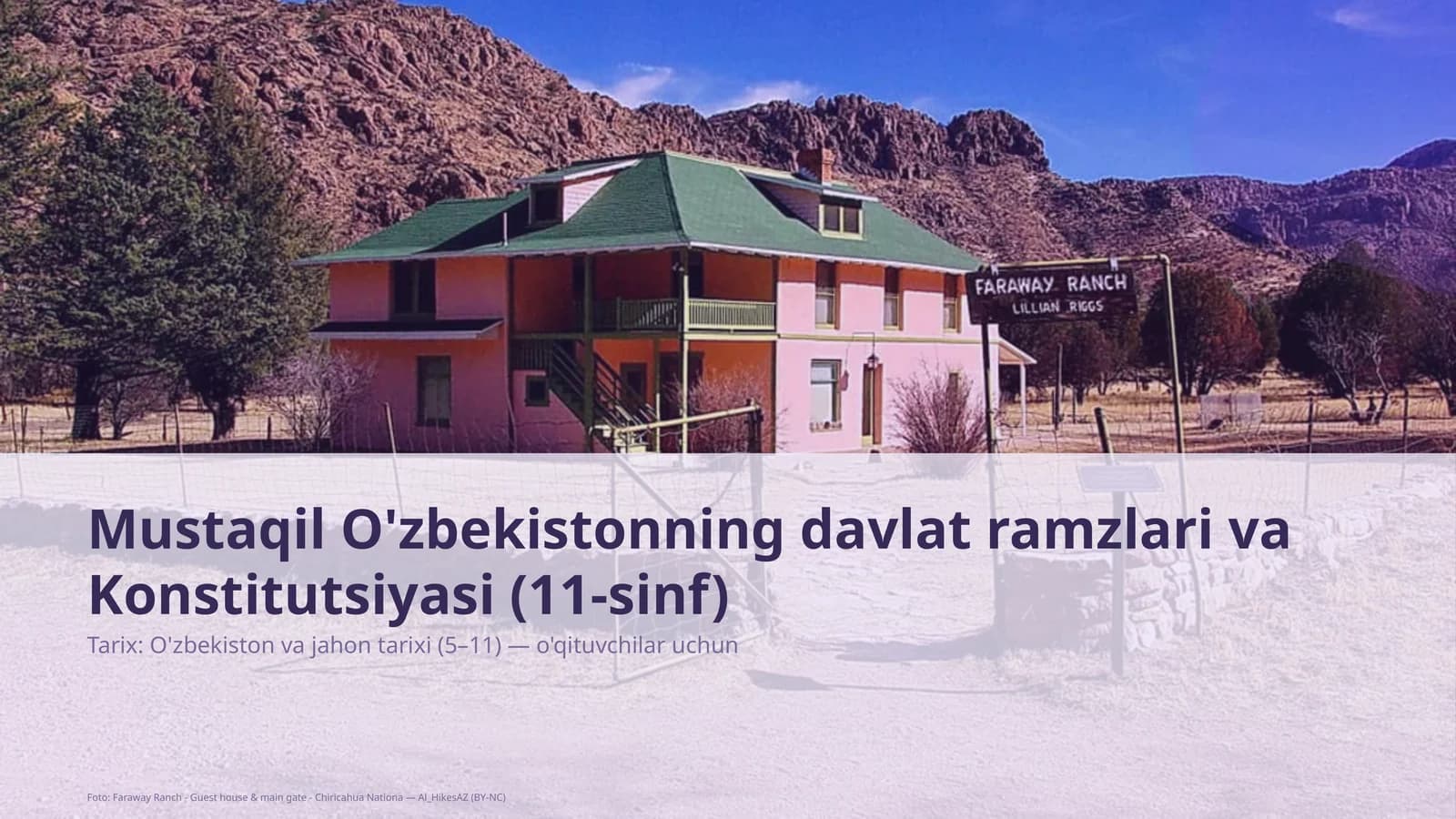 Mustaqil O'zbekistonning davlat ramzlari va Konstitutsiyasi (11-sinf)