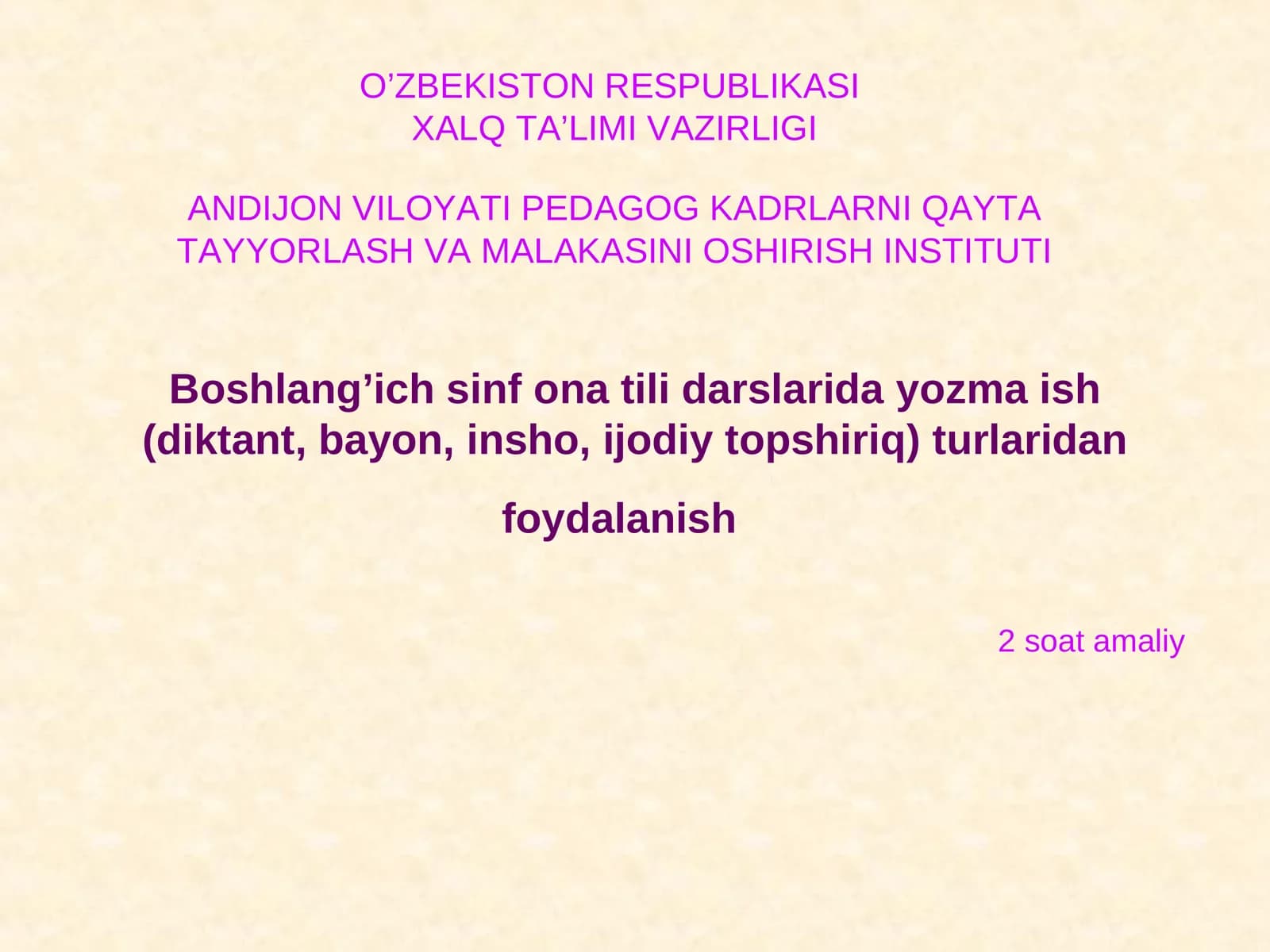 Ona tili darslari yozma ish turlari