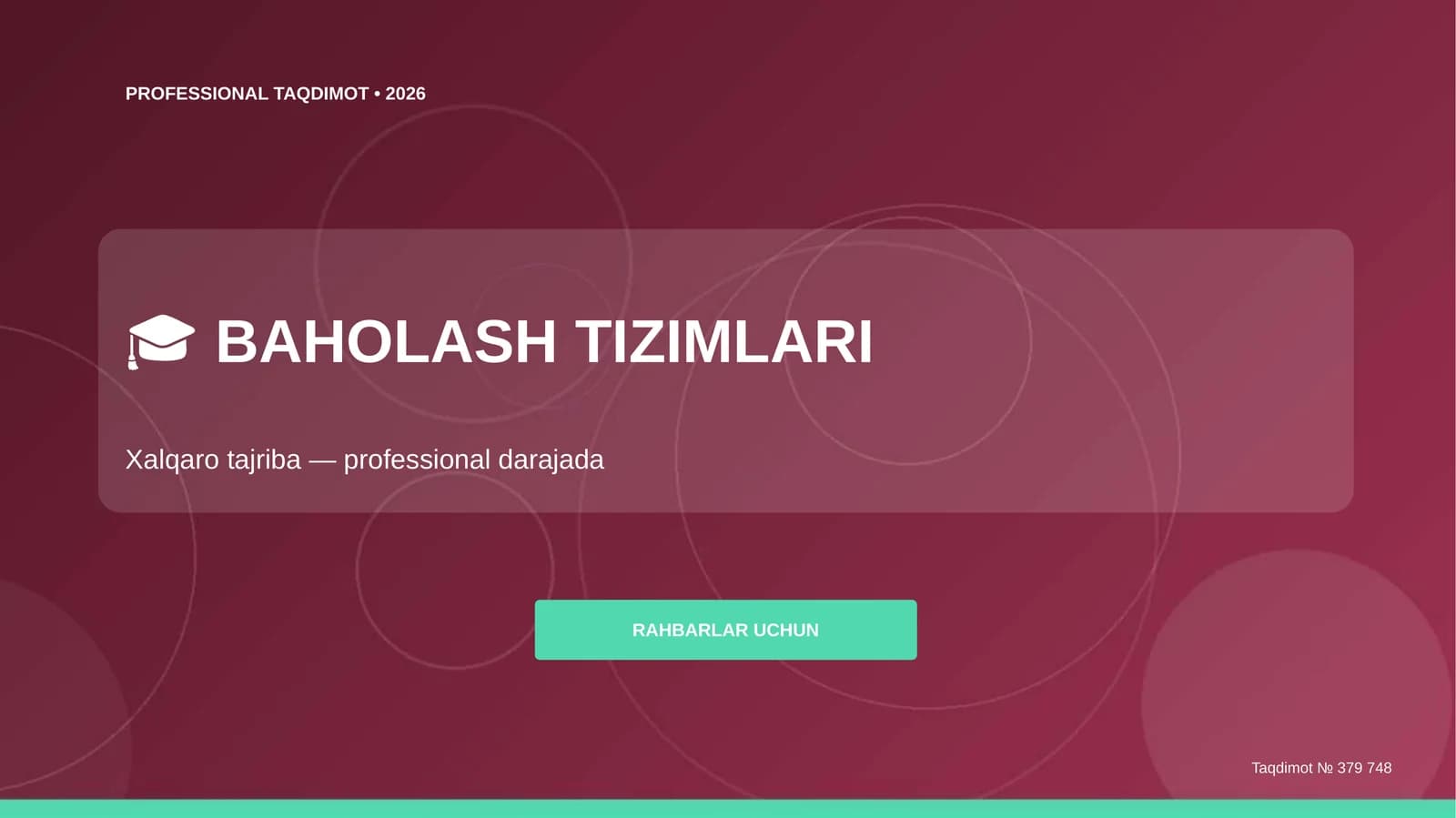 BAHOLASH TIZIMLARI