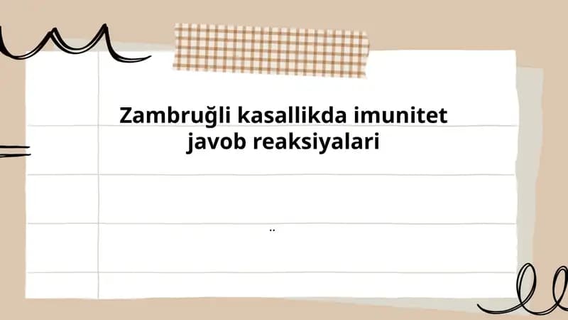 Zambruğli kasalliklarda immunitet javob reaksiyalari