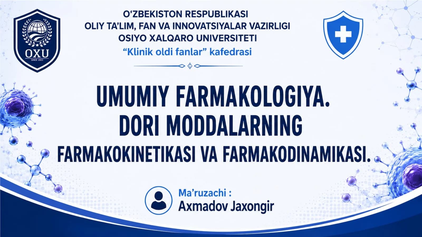 Dori vositalarning farmokodinamikasi va farmokokinetikasi
