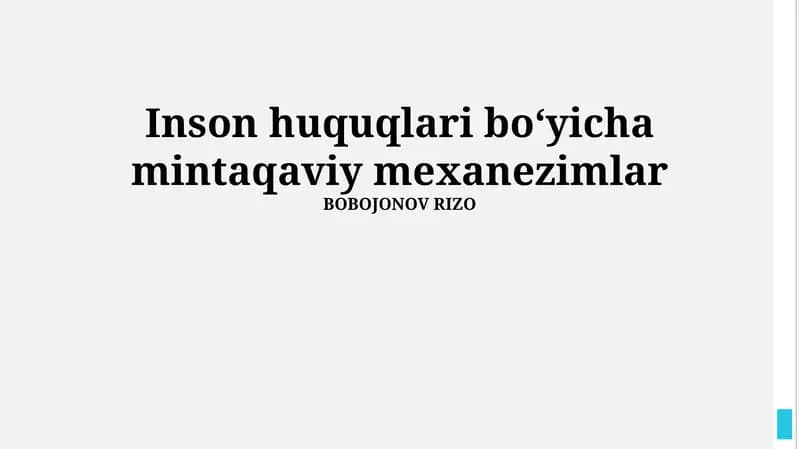 Inson huquqlari boʻyicha mintaqaviy mexanezimlar
