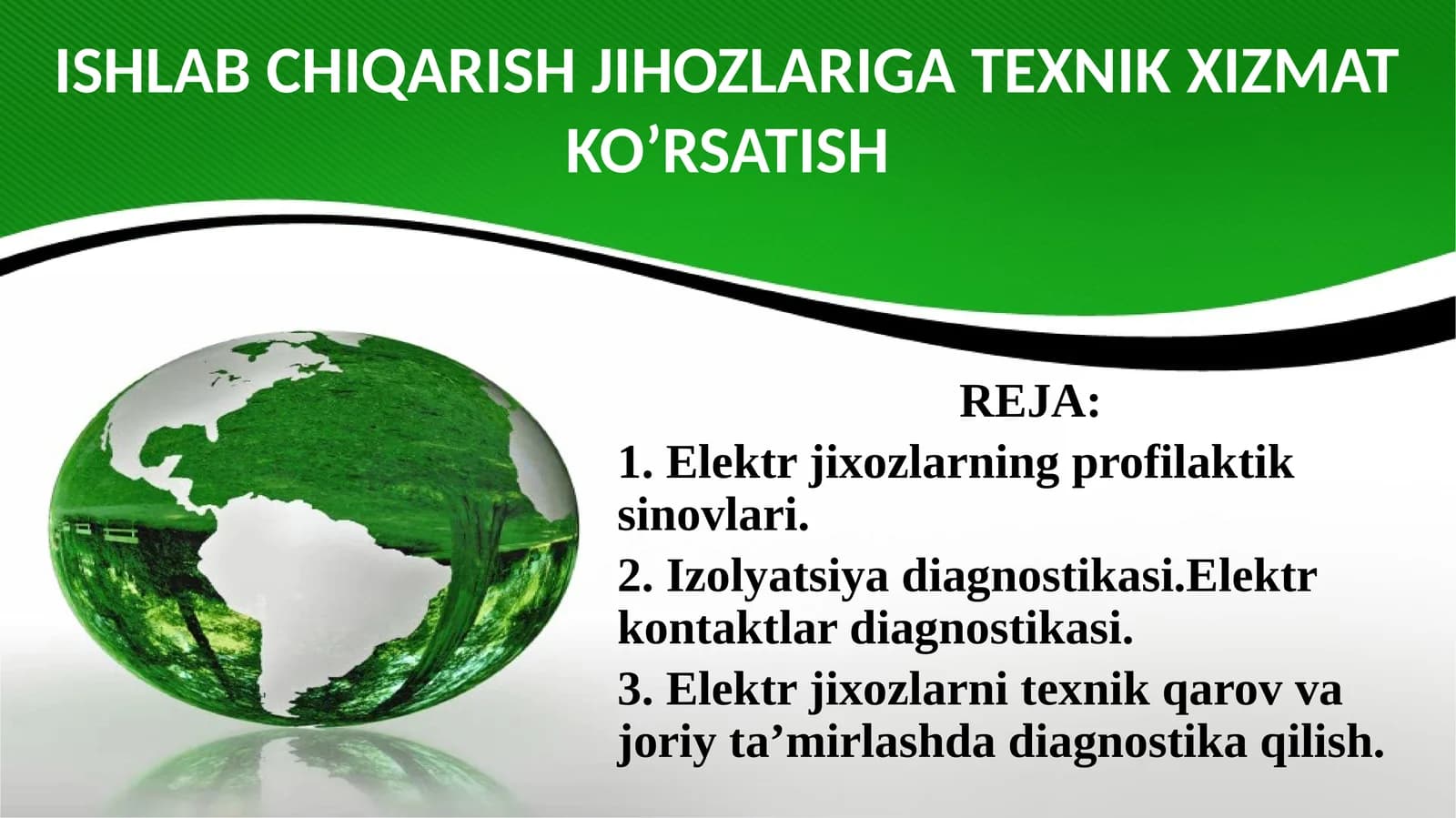 Elektrjixozlarning profilaktik sinovlari