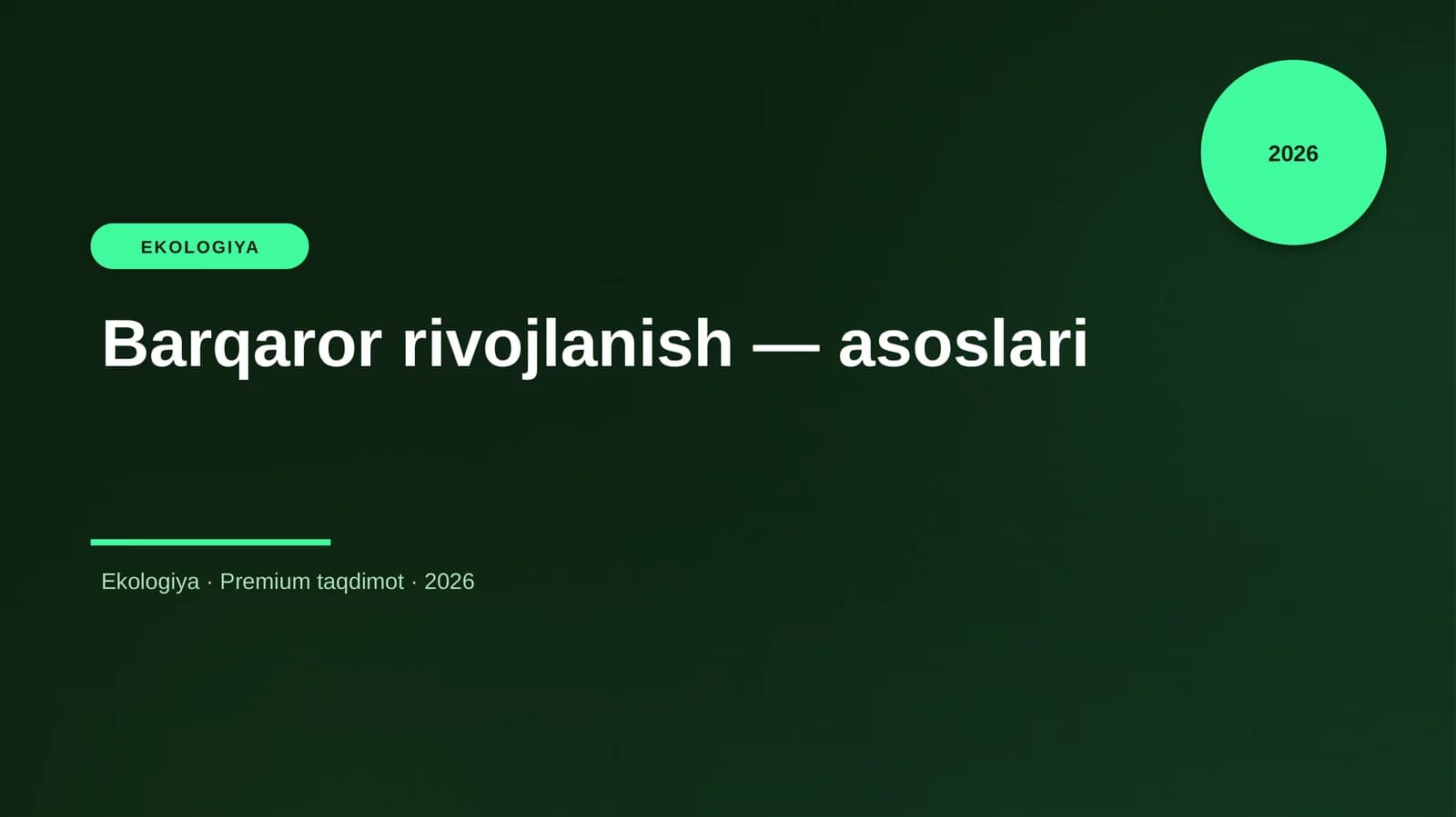 Barqaror rivojlanish — asoslari