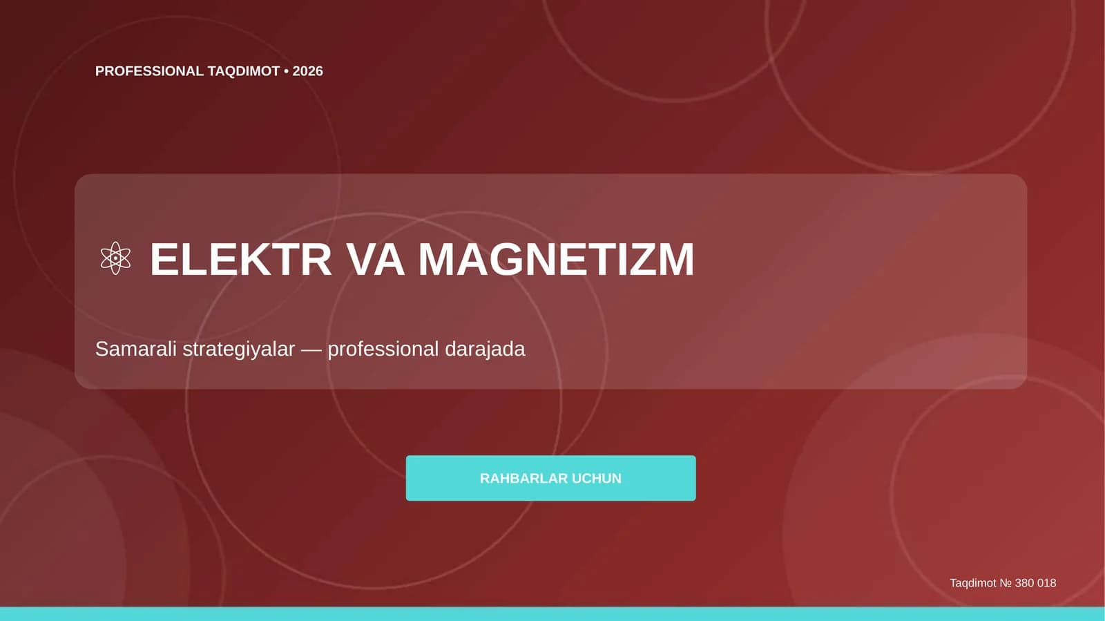 Elektr va magnetizm: samarali strategiyalar (professional darajada) [rahbarlar uchun]