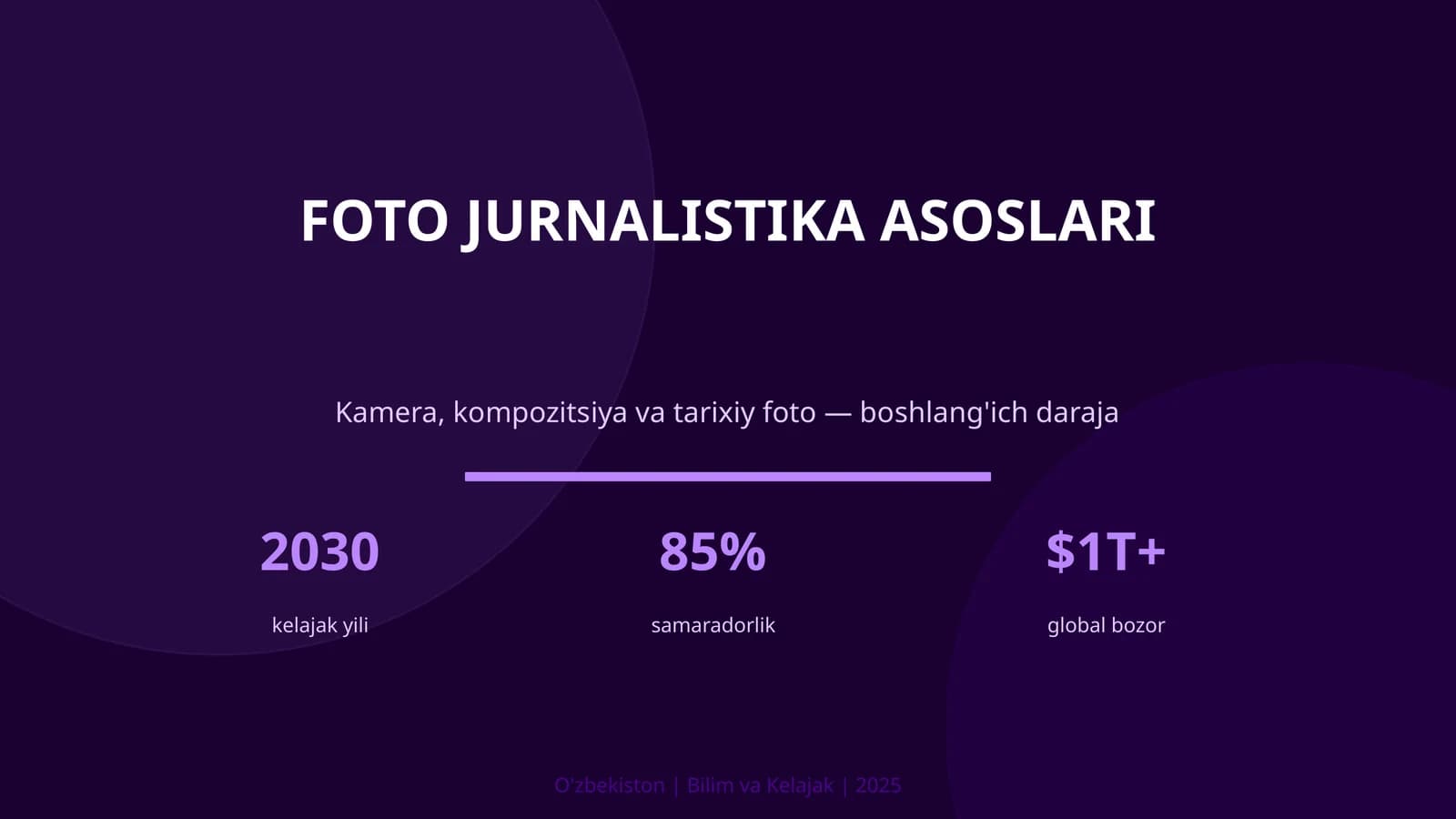 FOTO JURNALISTIKA ASOSLARI