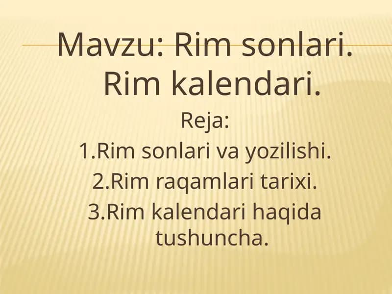 Rim sonlari. Rim kalendari