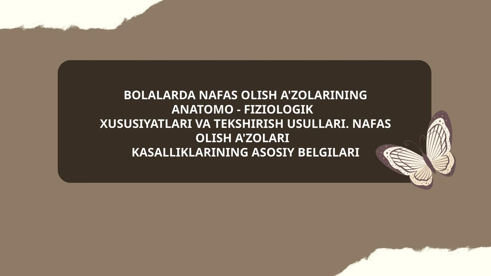 Bolalarda Nafas Olish A'zolarining Anatomik Xususiyatlari