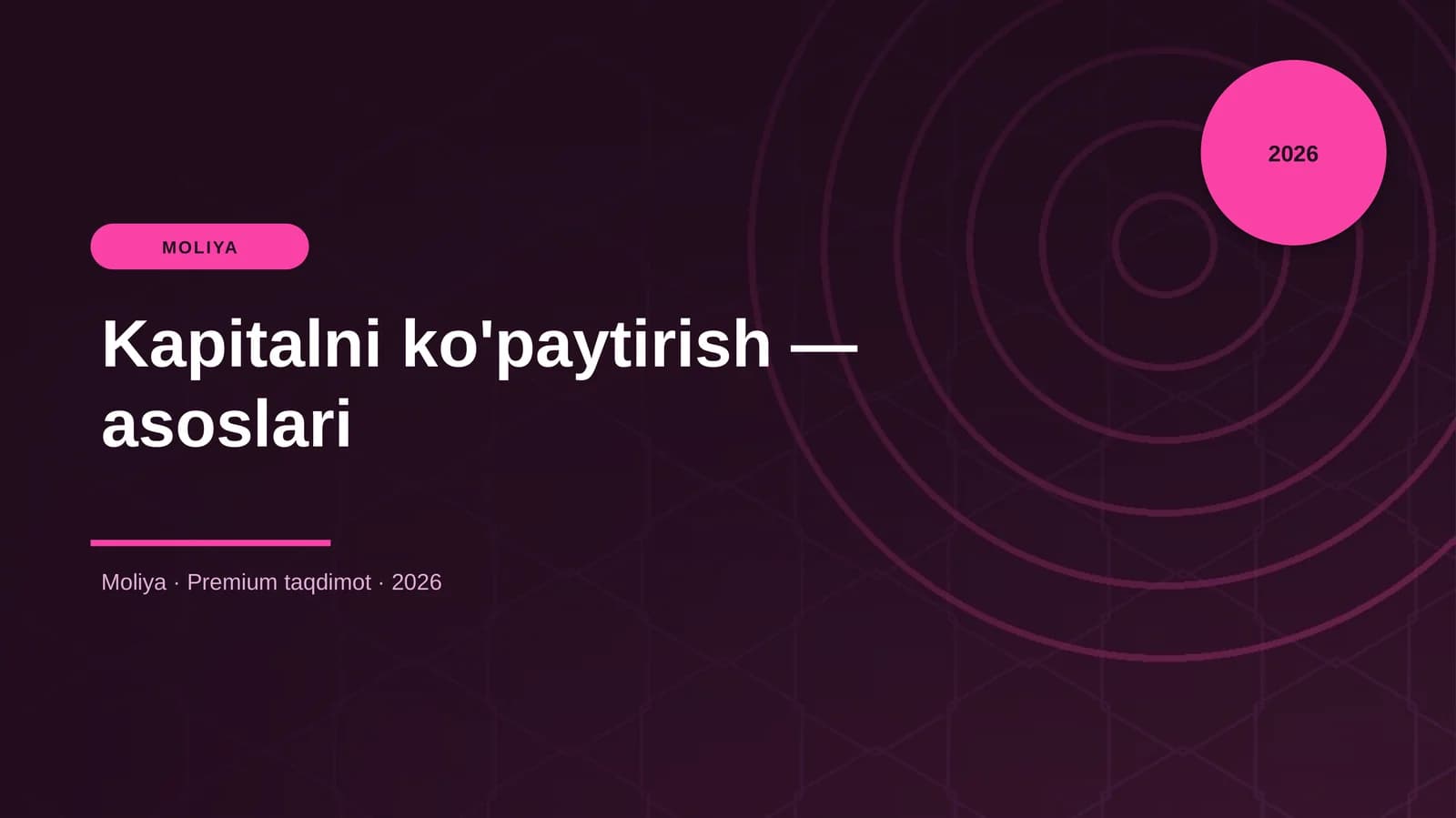 Kapitalni ko'paytirish — asoslari