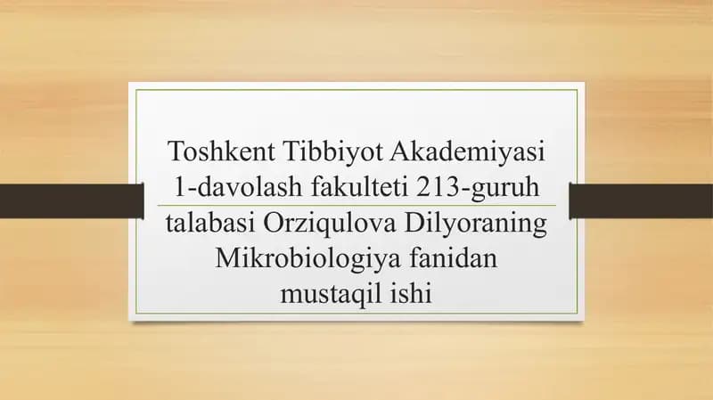 Immunitet tizimining shakllanishi va yoshga bogʻliq oʻzgarishlari