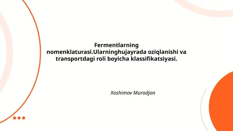 Fermentlarning nomenklaturasi