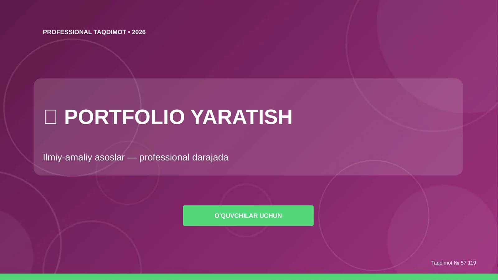 PORTFOLIO YARATISH