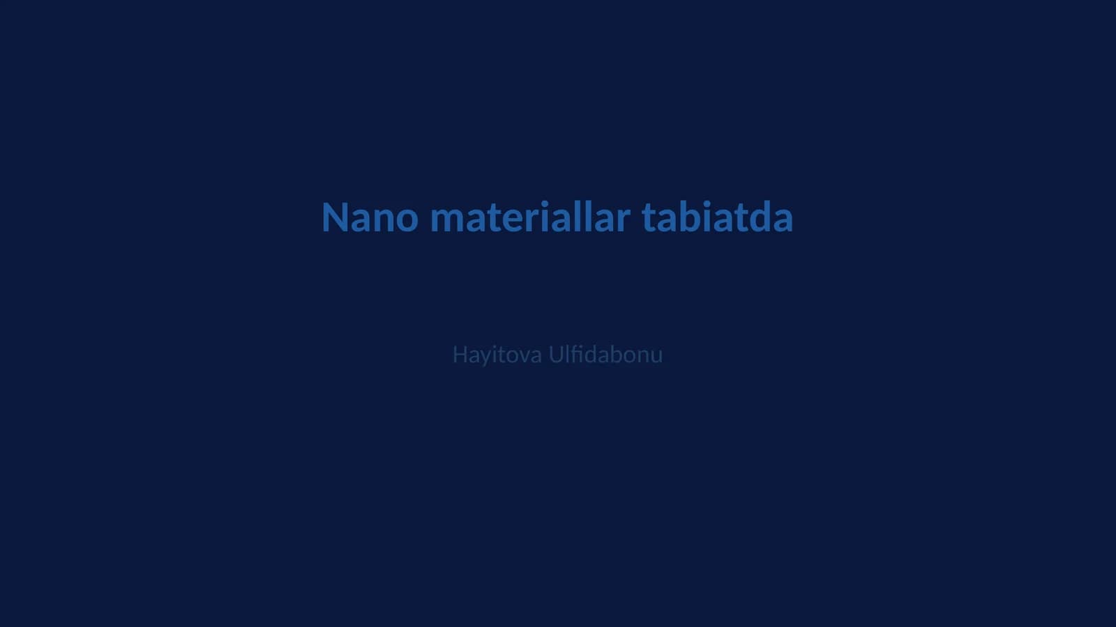 Nano materiallar tabiatda