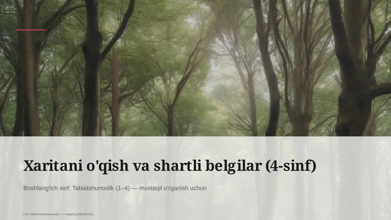 Xaritani o'qish va shartli belgilar (4-sinf)
