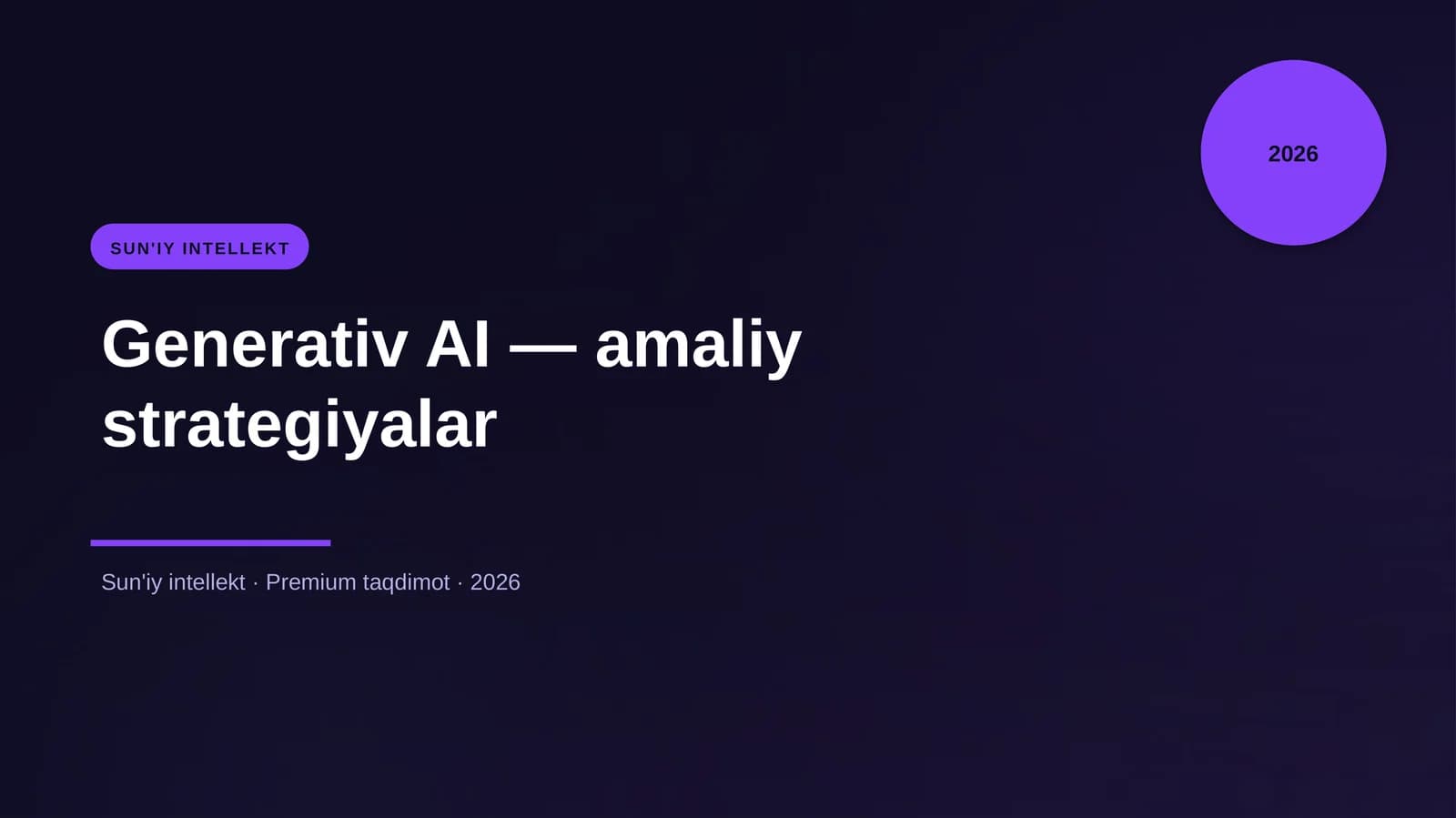 Generativ AI — amaliy strategiyalar