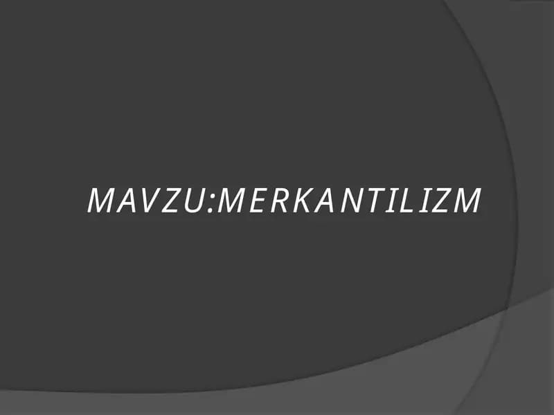 Merkantilizm