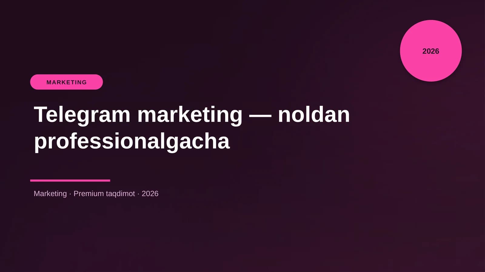 Telegram marketing — noldan professionalgacha