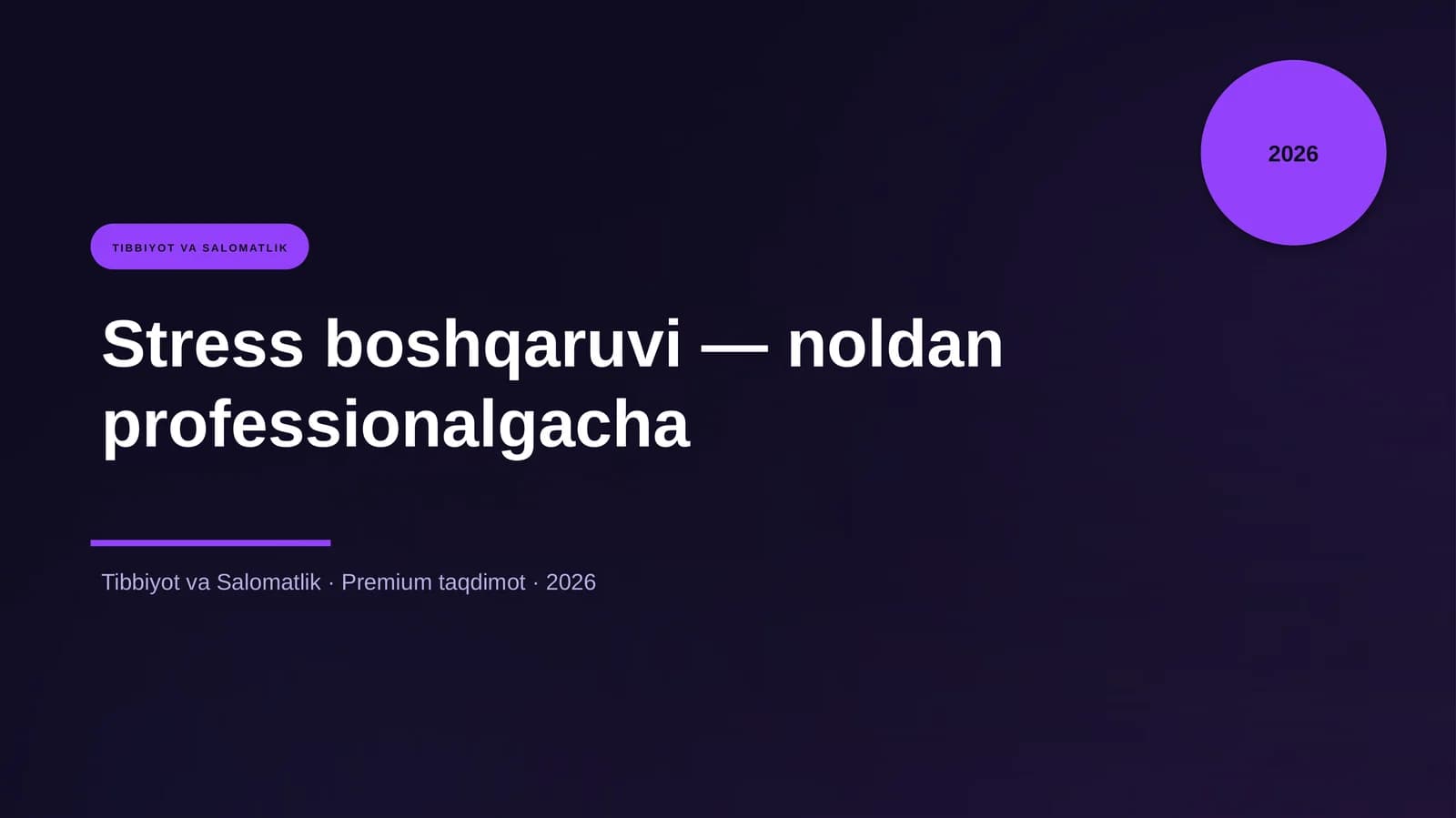Stress boshqaruvi — noldan professionalgacha