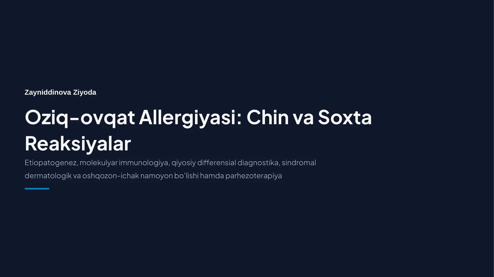 Oziq-ovqat Allergiyasi: Chin va Soxta Reaksiyalar